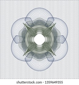 Blue and green linear rosette