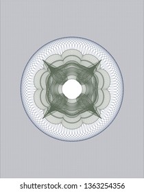 Blue and green linear rosette