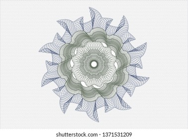 Blue and green linear rosette