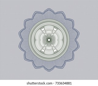 Blue and green linear rosette