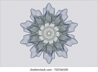 Blue and green linear rosette