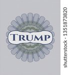  Blue and green linear rosette with text Trump inside