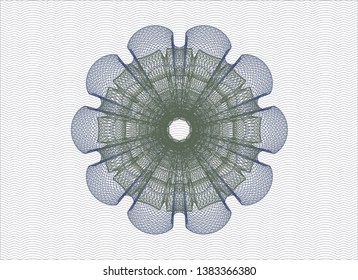 Blue and green linear rosette. Vector Illustration. Detailed.