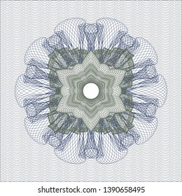 Blue and green linear rosette. Vector Illustration. Detailed.