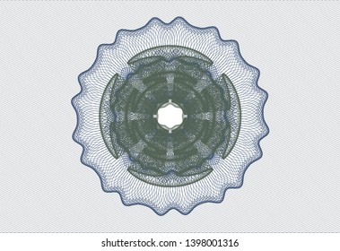 Blue and green linear rosette. Vector Illustration. Detailed.