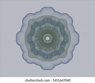 Blue and green linear rosette. Vector Illustration. Detailed.