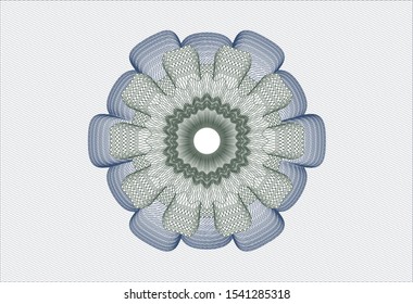 Blue and green linear rosette. Vector Illustration. Detailed.