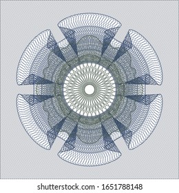 Blue and green linear rosette. Vector Illustration. Detailed.
