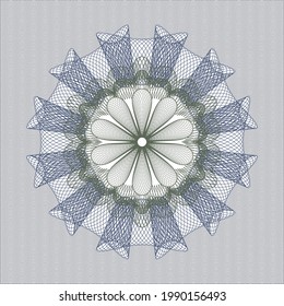 Blue and green linear rosette. Vector Illustration. Detailed. 