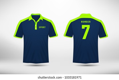 Blue and green lines layout football sport t-shirt, kits, jersey, shirt  design template.