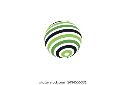 Blue green Logo Design with Sphere or World Concept in Negative Space Style. Modern globe Logo for Business and Technology Brand Identity Pro Vector Green Earth Logo Vector Images