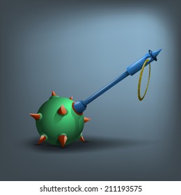 Blue green mace. ( vector illustrations)