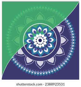 blue  green mandala vector art
