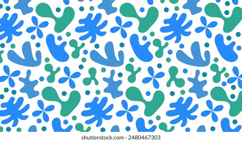 Vector de fondo azul y verde de patrón de Matisse