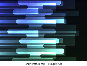 blue green melt overlap square in dark background, layer motion backdrop, simple technology template, vector illustration