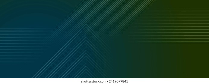 Blue green minimal lines abstract futuristic tech background. Vector digital banner design