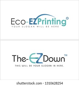 Blue green mint line art swash stripe bright combination mark logo design concept suitable for business eco technology printing
