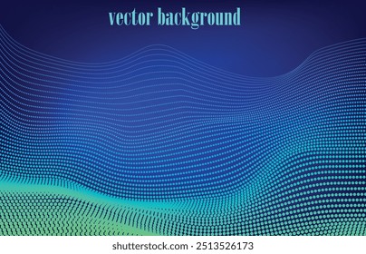 blue and green mixed wave vector background in cyber technology 