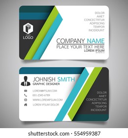 Blue And Green Modern Creative Business Card And Name Card,horizontal Simple Clean Template Vector Design, Layout In Rectangle Size.