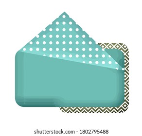 Blue Green modern retangle template, advertising and social media publications, dots and indie pattern, empty space for text and information, geometric elements isolated, vector illustration