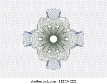 Blue and green money style emblem or rosette