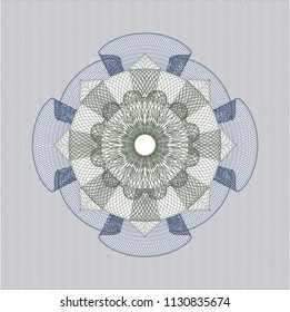 Blue and green money style emblem or rosette