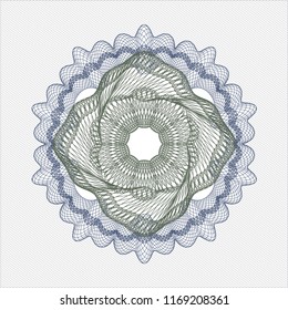 Blue and green money style emblem or rosette