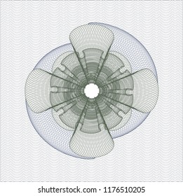 Blue and green money style emblem or rosette