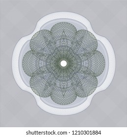 Blue and green money style emblem or rosette
