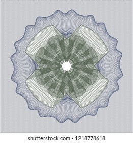 Blue and green money style emblem or rosette