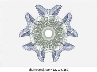 Blue and green money style emblem or rosette