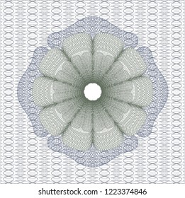 Blue and green money style emblem or rosette