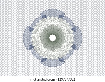 Blue and green money style emblem or rosette