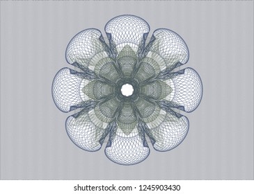 Blue and green money style emblem or rosette