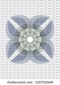 Blue and green money style emblem or rosette