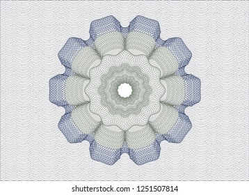 Blue and green money style emblem or rosette