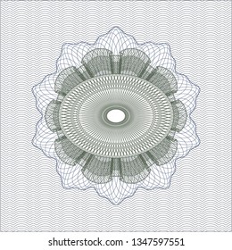 Blue and green money style emblem or rosette