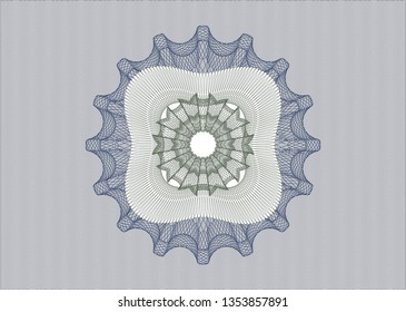 Blue and green money style emblem or rosette