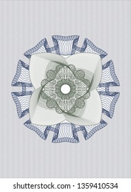 Blue and green money style emblem or rosette