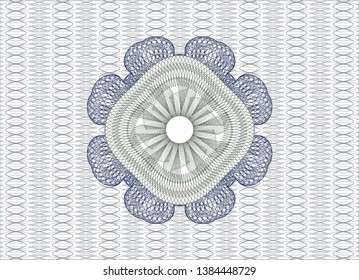 Blue and green money style emblem or rosette. Vector Illustration. Detailed.