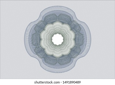Blue and green money style emblem or rosette. Vector Illustration. Detailed.