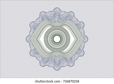Blue and green money style emblem or rosette