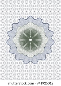 Blue and green money style emblem or rosette