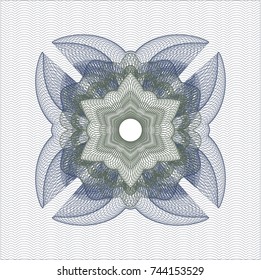 Blue and green money style emblem or rosette