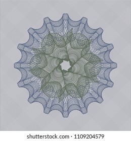 Blue and green money style rosette