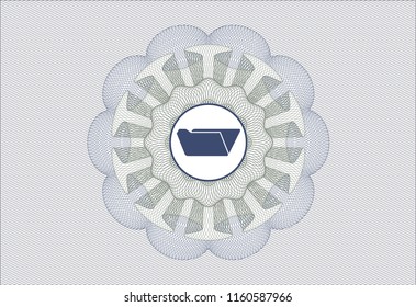 Blue and green money style rosette with folder icon inside