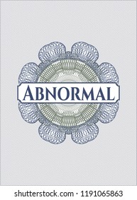 Blue and green money style rosette with text Abnormal inside