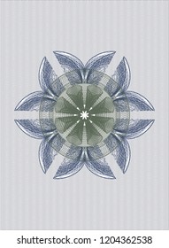 Blue and green money style rosette