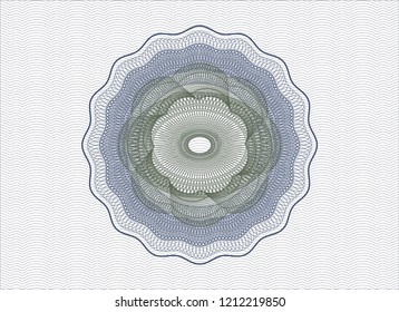 Blue and green money style rosette