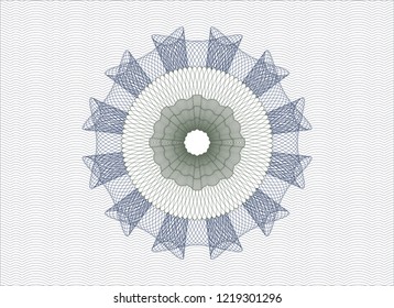 Blue and green money style rosette